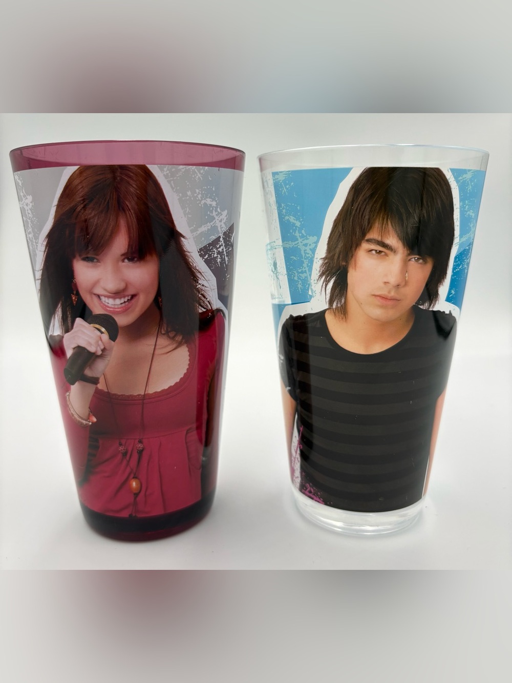 2008 Disney Camp Rock Demi Lovato Joe Jonas Tumbler Set